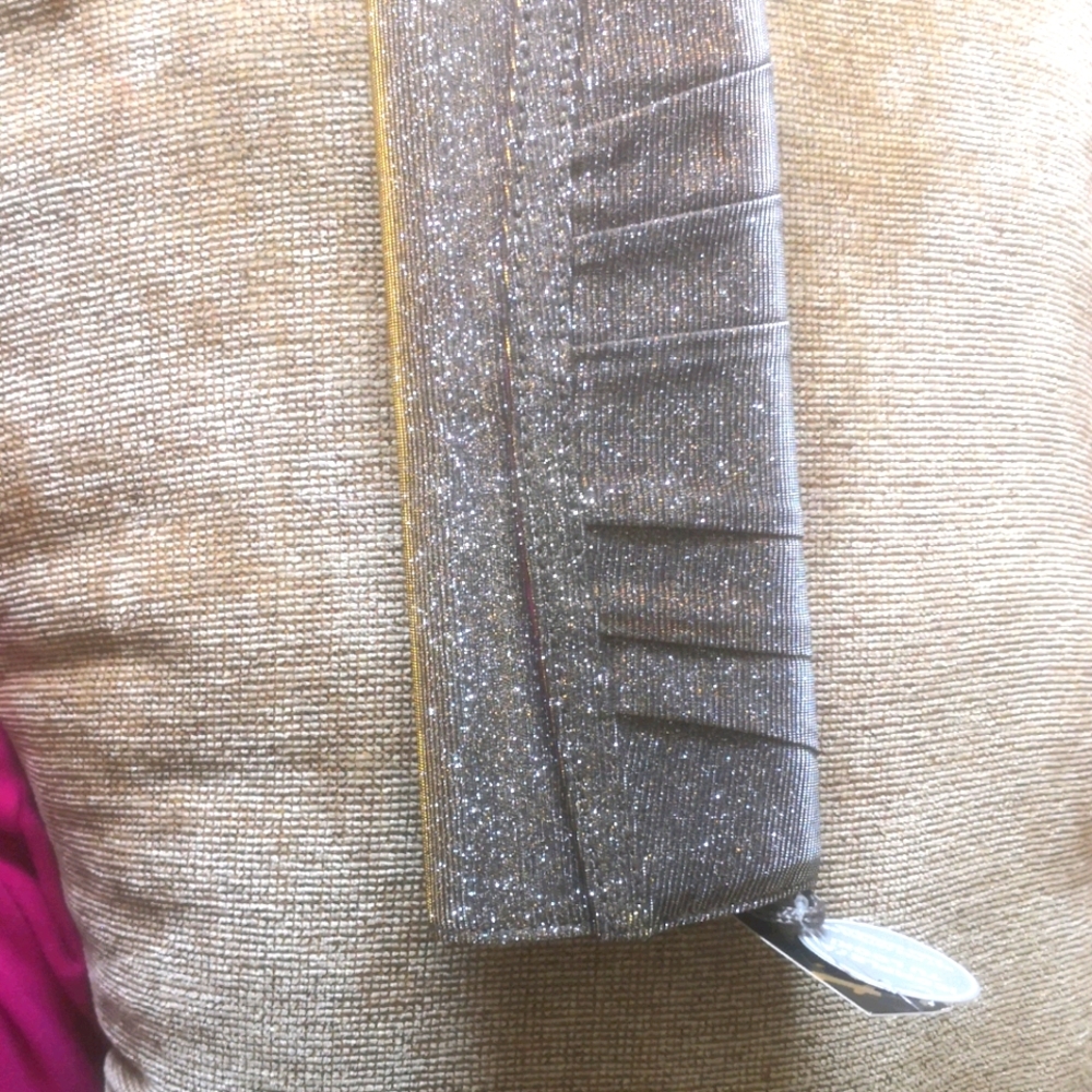 Shimmery gold,grey and silver clutch bag